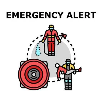 Emergency alert concept with fire rescue services on duty Stock Illustration