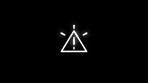 Emergency Alert Line Icon Animation Loop Black Background Video stock 341368620