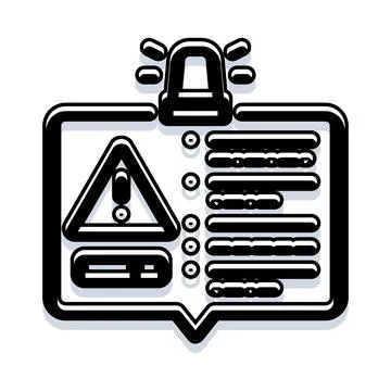 Emergency alert message with warning triangle icon 스톡 일러스트