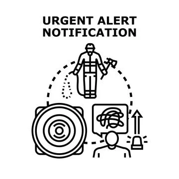 Emergency alert notification activating rescue service system Stock Illustration