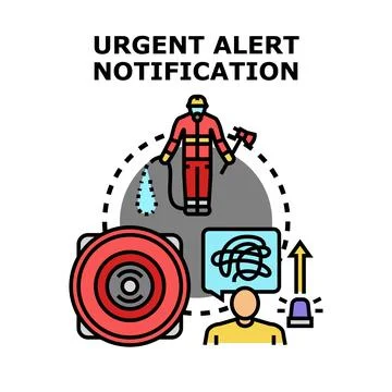 Emergency alert notification activating rescue service system Stock Illustration