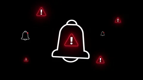 Emergency alert notification icon on the transparent background. Mobile pho.. Stock Footage 336985940
