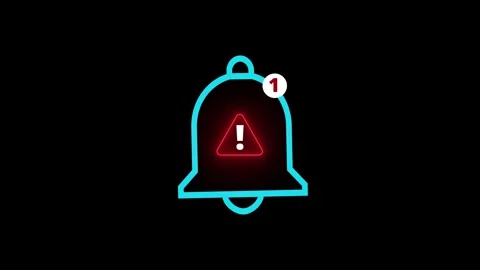 Emergency alert notification icon on the transparent background. Mobile pho.. Vidéo 336985943