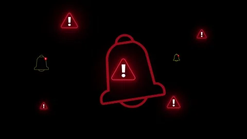 Emergency alert notification icon on the transparent background. Mobile pho.. Stock Footage 340408279