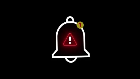 Emergency alert notification icon on the transparent background. Mobile pho.. Stock Footage 340408282