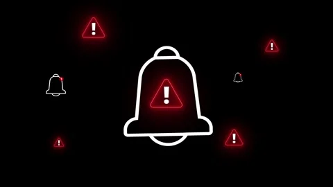 Emergency alert notification icon on the transparent background. Mobile pho.. Stock Footage 340601283