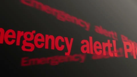 Emergency alert. Please stand by. Warning red text running on computer display 스톡 동영상 58182273