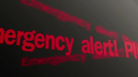 Emergency alert. Please stand by. Warning red text running on computer display 스톡 동영상 58187703