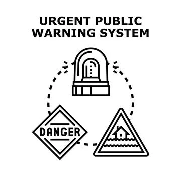 Emergency alert public warning system for natural disaster Illustrazione stock