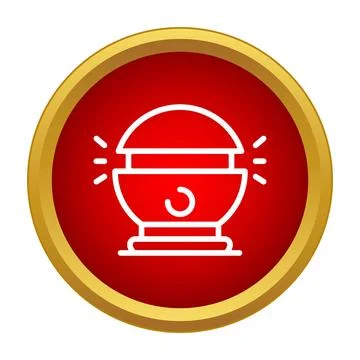Emergency alert siren ringing warning red symbol Stock Illustration