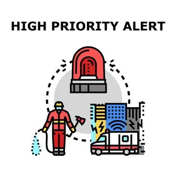 Emergency alert triggering quick response system concept Stock Illustration