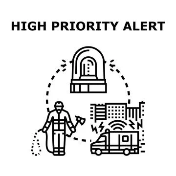 Emergency alert triggering quick response system concept Stock Illustration