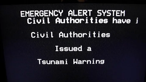 Emergency Alert Tsunami Warning Tv Close Stock Video Pond5