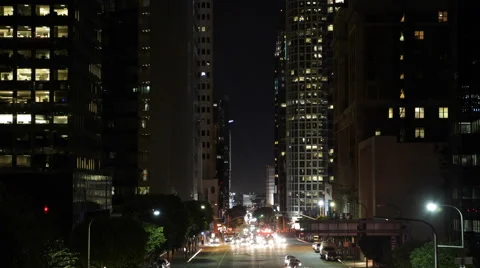 Emergency Ambulance Car Passing Intersection Crossroad Los Angeles Night Evening Stock Footage 43924398