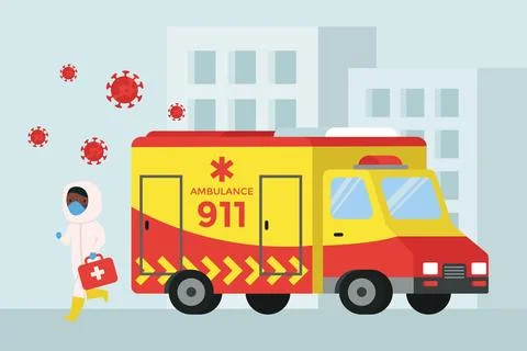 Emergency ambulance theme Stock Illustration