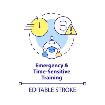 Emergency and time sensitive training concept icon Stock Illustration