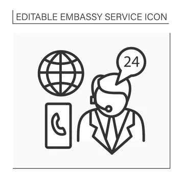Emergency assistance line icon Stock Illustration