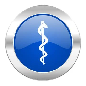 Emergency blue circle chrome web icon isolated. Stock Illustration