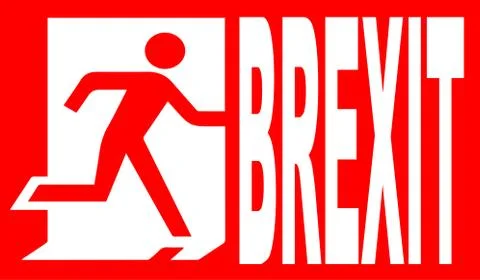Emergency Brexit Sign Stock Illustration