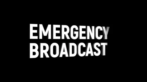 Emergency broadcast 3d rotating text word social media animation video Stock Footage 313821149