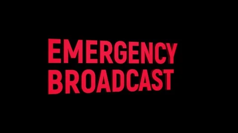 Emergency broadcast 3d rotating text word social media animation video Stock Footage 313821151