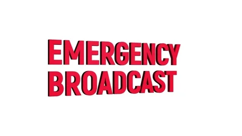 Emergency broadcast 3d rotating text word social media animation video Stock Footage 313821152