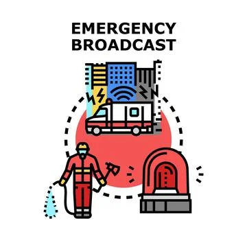 Emergency broadcast system alerting public safety Stock Illustration