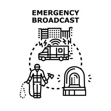 Emergency broadcast system alerting public safety Stock Illustration