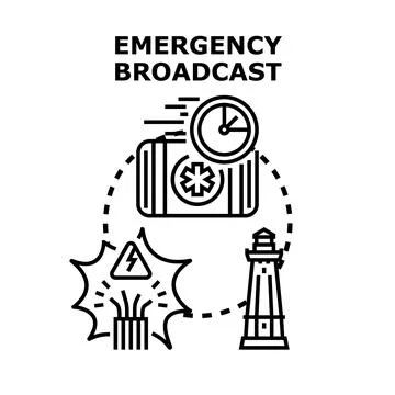 Emergency broadcast system sending critical information alert Stock-Illustration