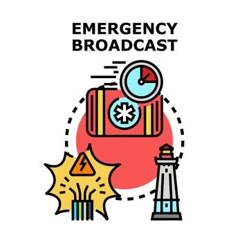 Emergency broadcast system sending critical information alert Stock-Illustration