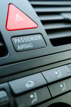 Emergency button in the car front panel. Buttons for adjusting the air flow i Photos