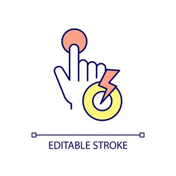 Emergency button for elderly people RGB color icon Stock Illustration