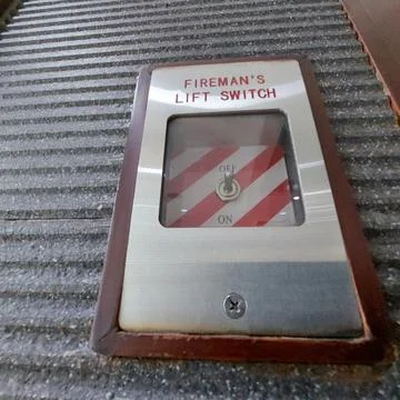 Emergency button on elevator Stock Photos