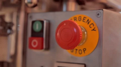 The emergency button shutdown of industrial equipment in the case of accident Видео 58821714