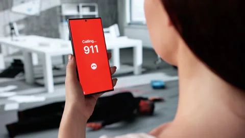 Emergency Call To 911 For Aid Stock Footage 312125330