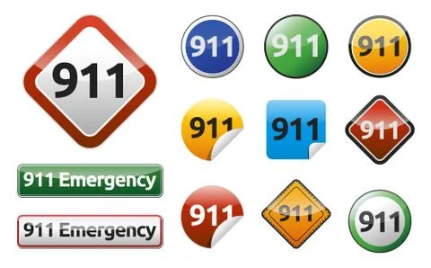 Emergency call 911 Stock Illustration