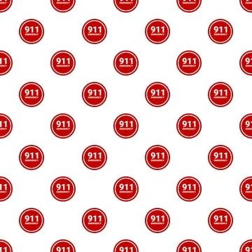 Emergency call 911 number pattern white background Stock Illustration