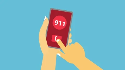 Emergency Call 911 Phone Flat Animation Stock Footage 335913557