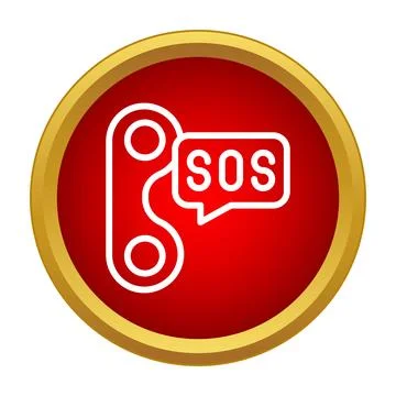 Emergency call button with sos message icon Stock Illustration