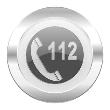 Emergency call chrome web icon isolated.. Stock Illustration