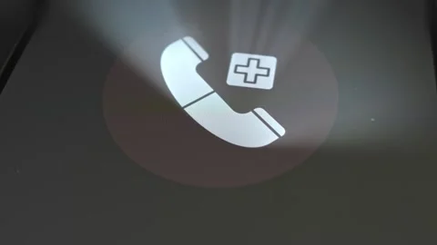 Emergency call graphic presentation on smartphone Video stock 302825459