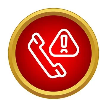 Emergency call icon showing warning alert signal Stock Illustration