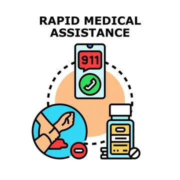 Emergency call for rapid medical assistance concept Stock Illustration