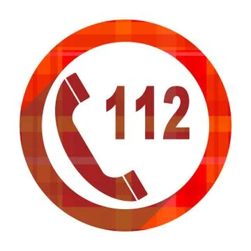 Emergency call red flat icon isolated. Stock Illustration