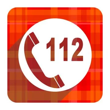 Emergency call red flat icon isolated. Illustrazione stock