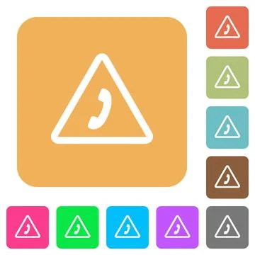 Emergency call rounded square flat icons Stock Illustration