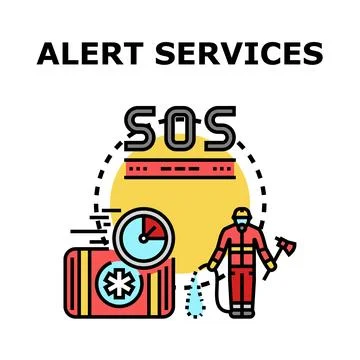 Emergency call services providing rapid help and assistance Ilustración de archivo