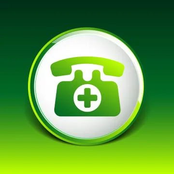Emergency call sign icon vector fire phone number button. Stock Illustration