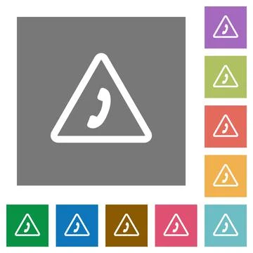 Emergency call square flat icons Stock Illustration