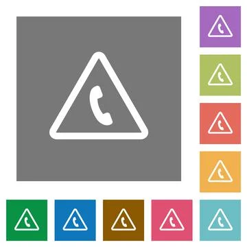 Emergency call square flat icons Stock Illustration